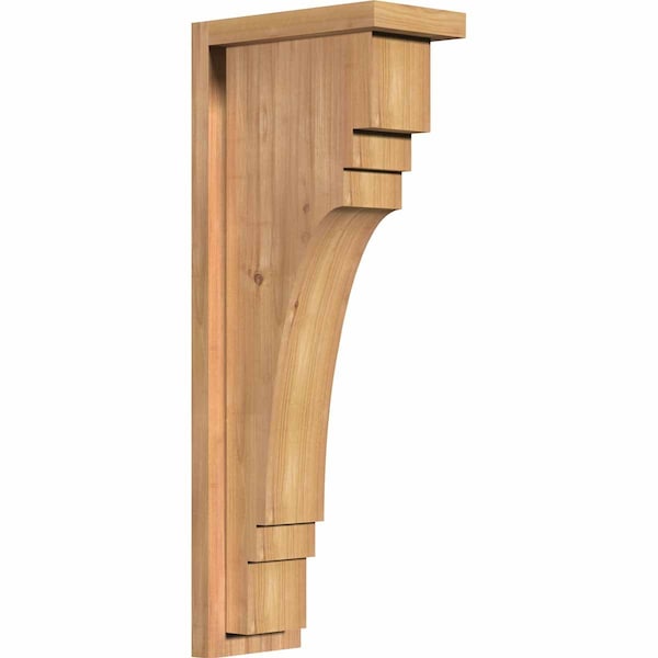 Ekena Millwork Pescadero Smooth Corbel w/Backplate, Western Red Cedar, 5 1/2"W x 10"D x 26"H COR06X10X26PEC01SWR - main